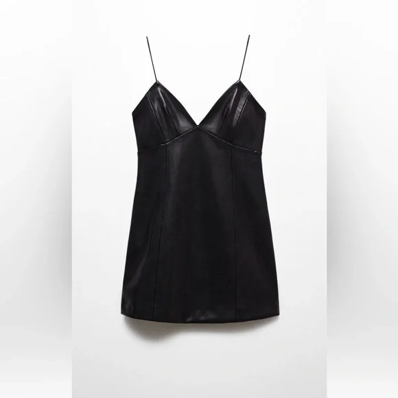 Mango faux leather dress - Picture 4 of 4